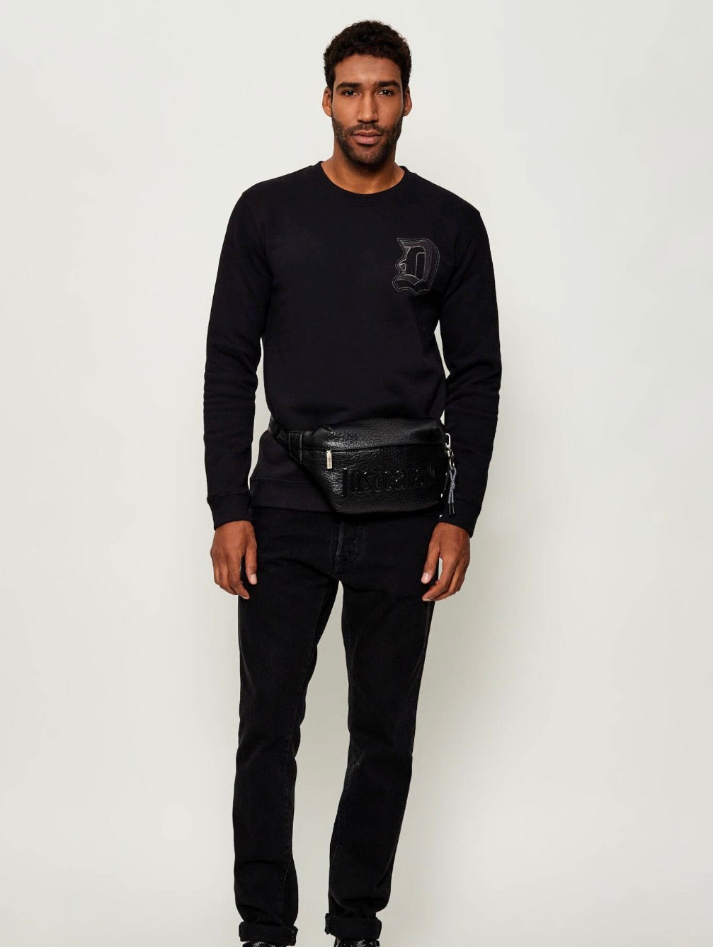 Felpa girocollo con patch