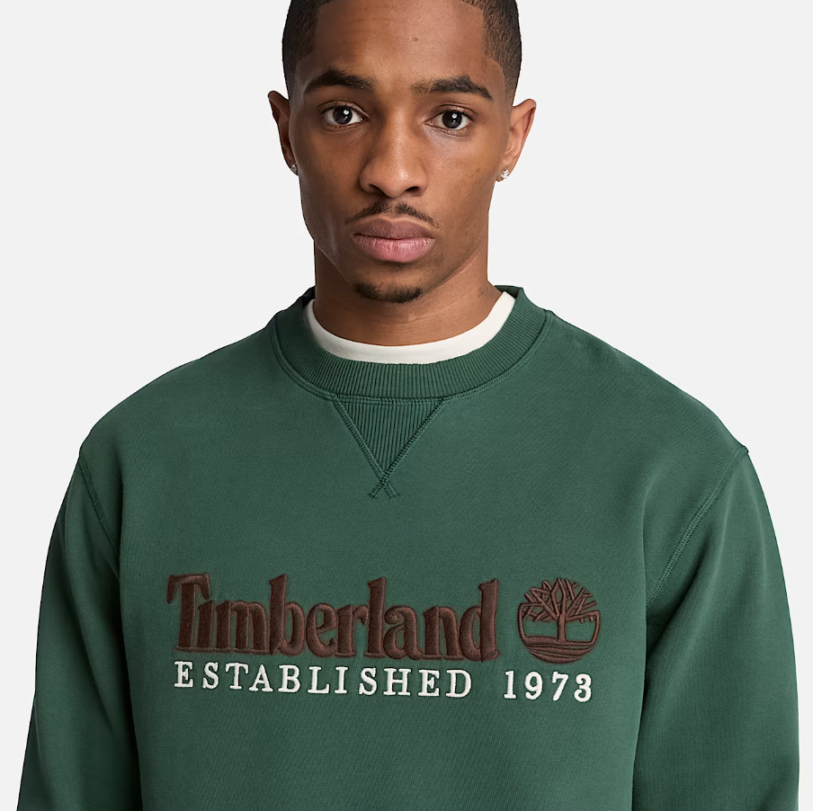ESTABLISHED 1973 Embroidered Logo BB Crew Sweatshirt SYCAMORE