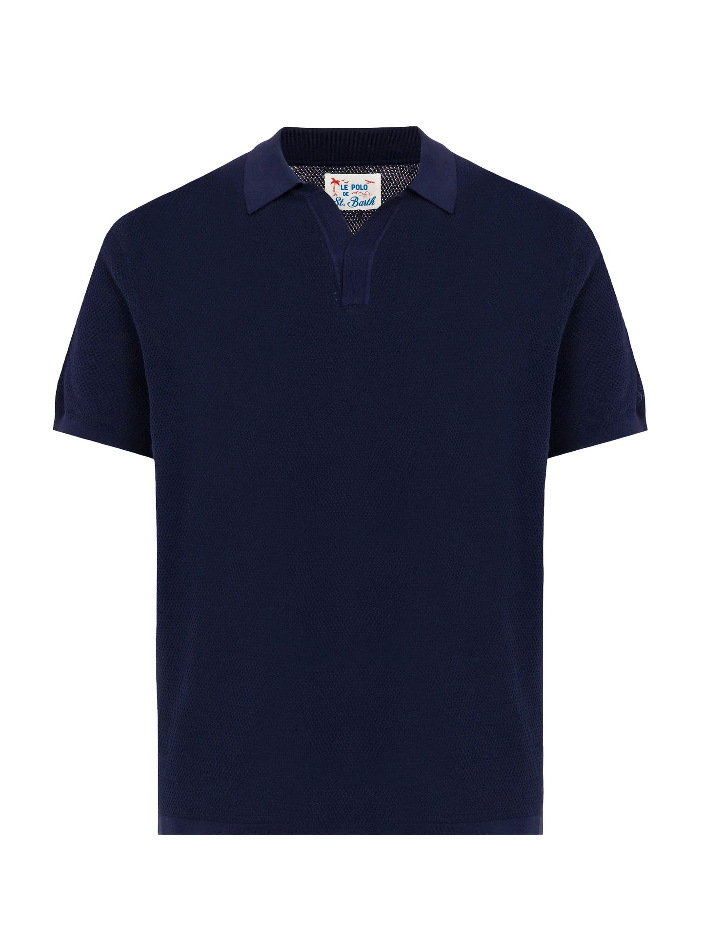 Polo senza bottoni in mesh