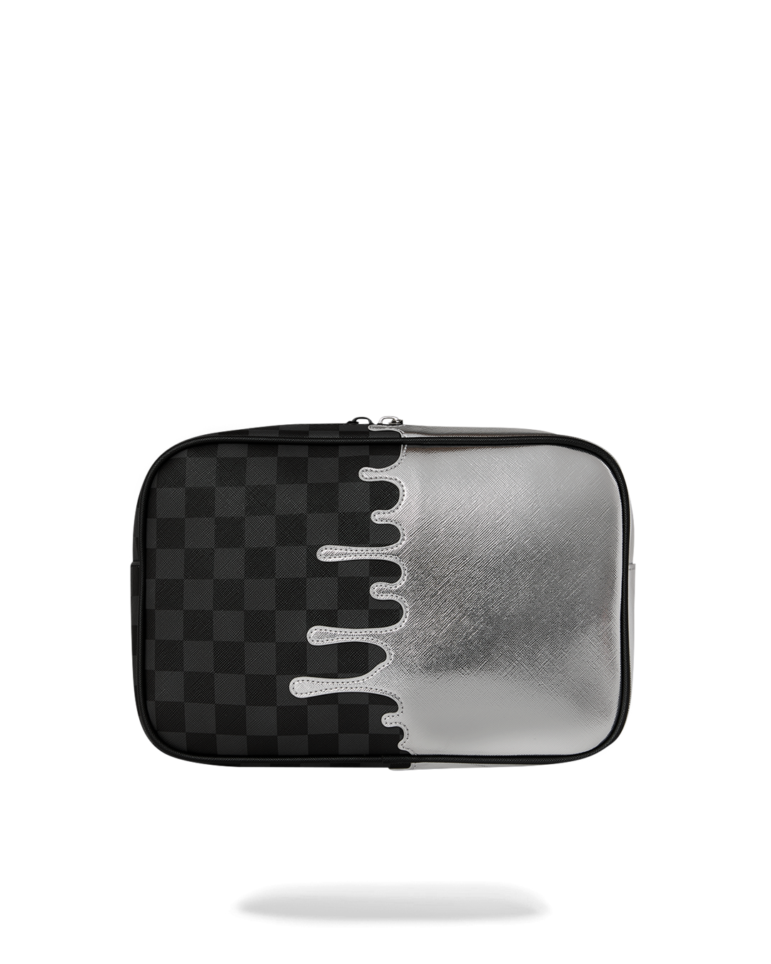 SILVER SIDE DRIP BLACK CHECK BRICK TOILETRY