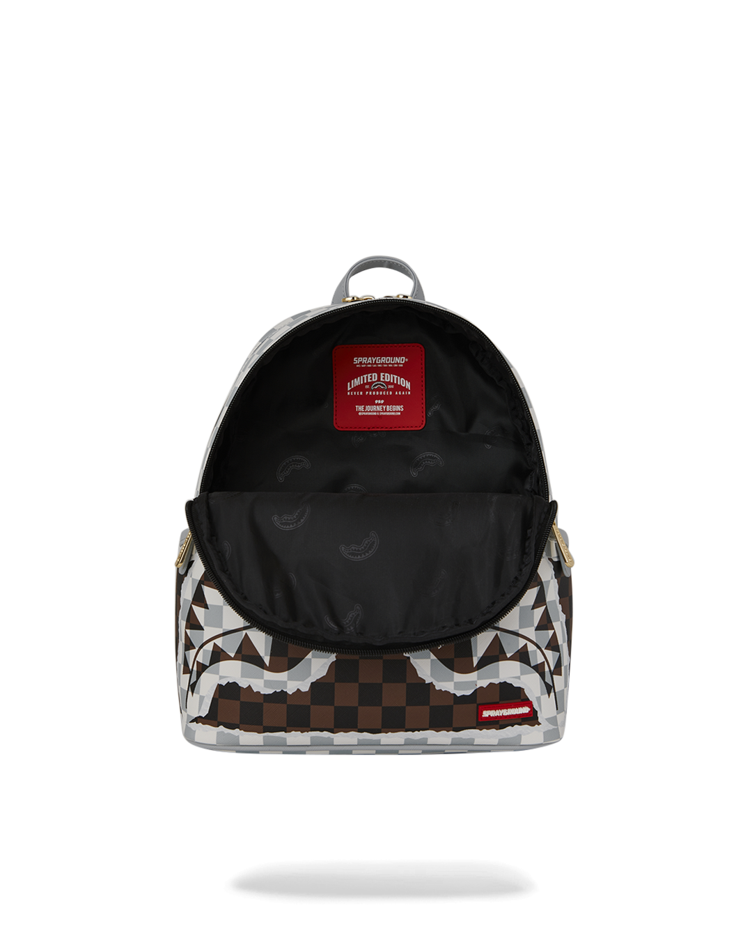 CREAM BROWN TEAR CHECK SAVAGE BACKPACK