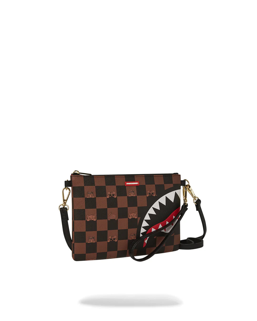 910B7509NSZ Peeking Charater Check Pouchette sprayground