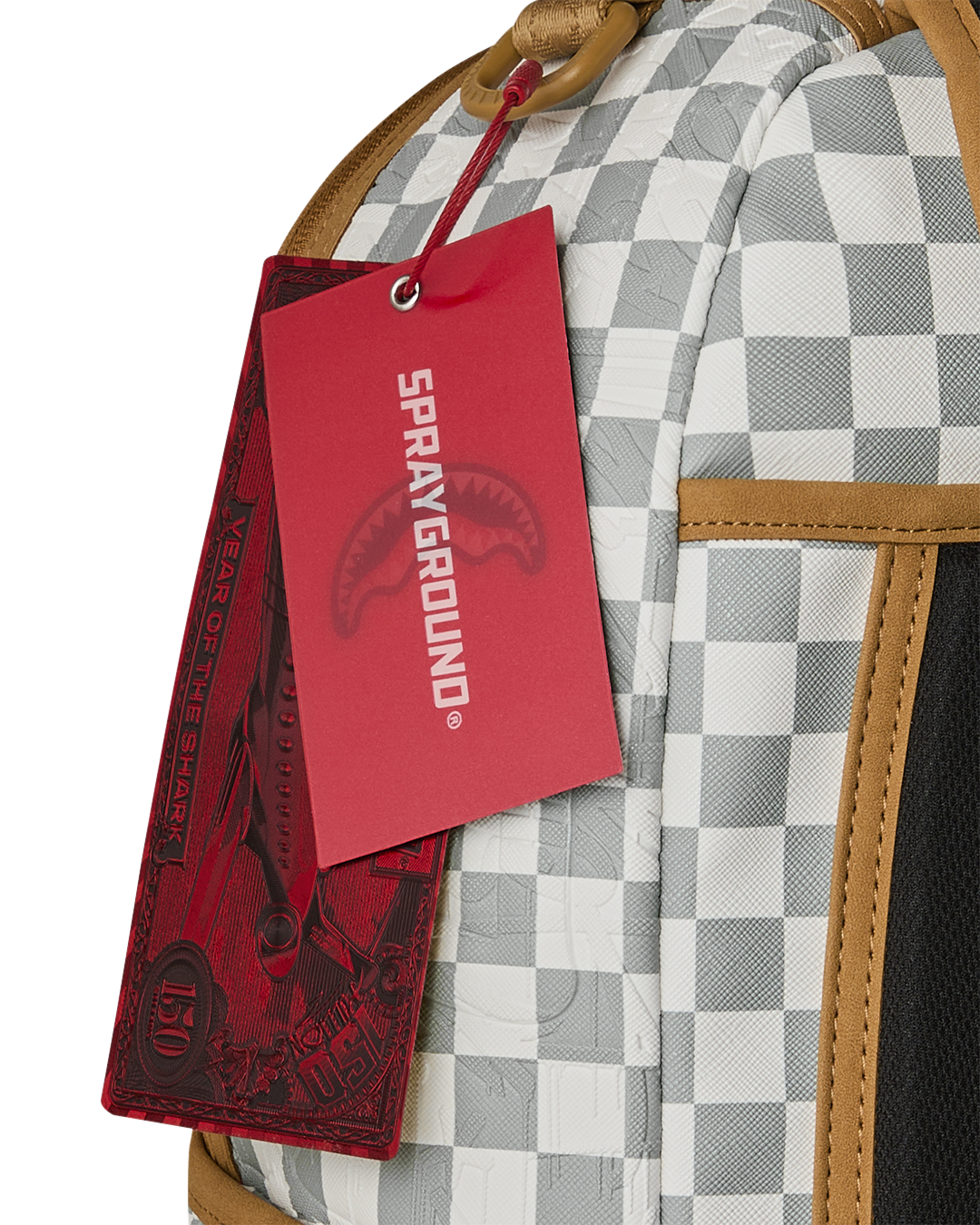 GRAFF EMBOSSED CREAM CHECK DLXSV BACKPACK