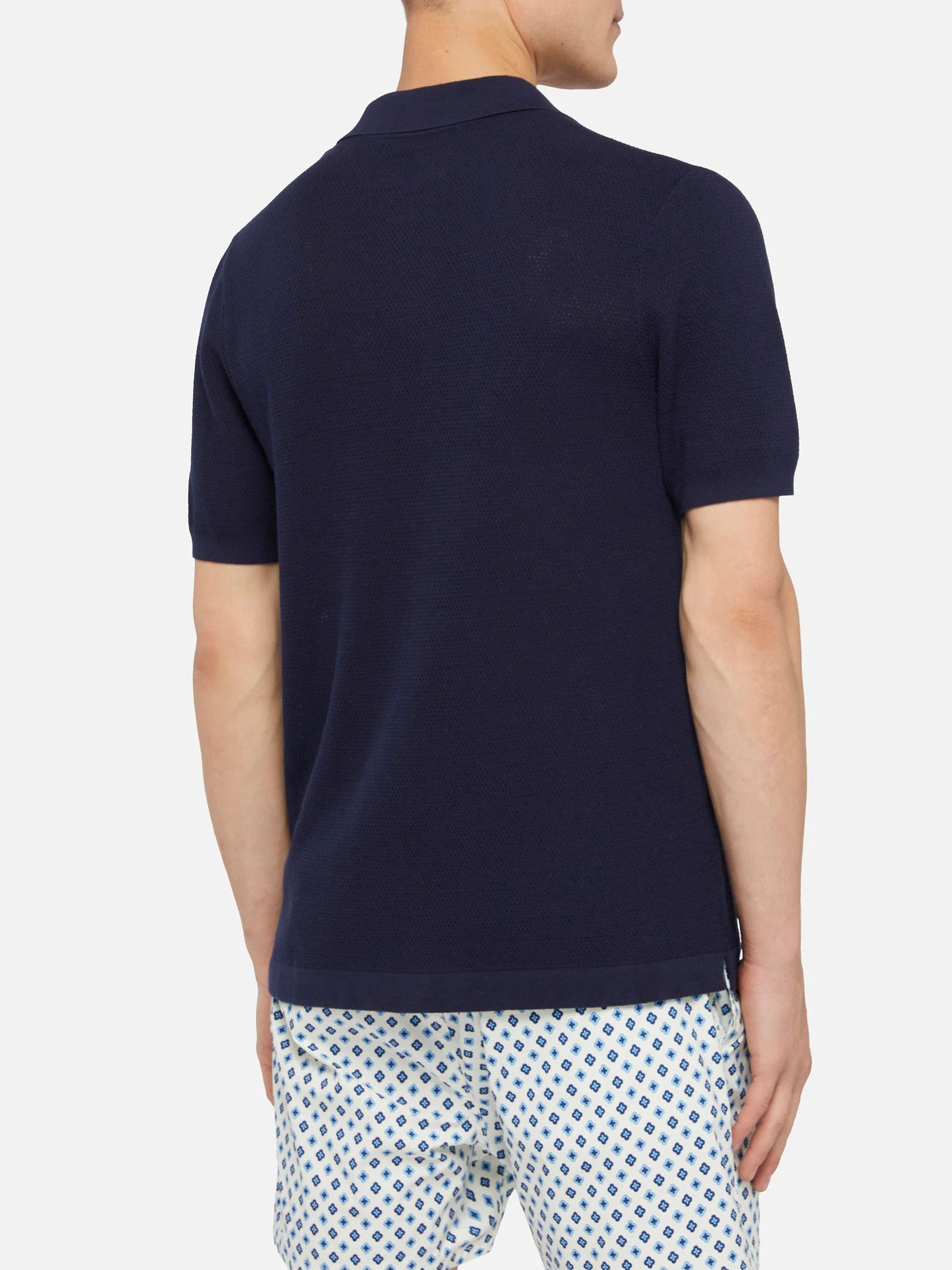 Polo senza bottoni in mesh