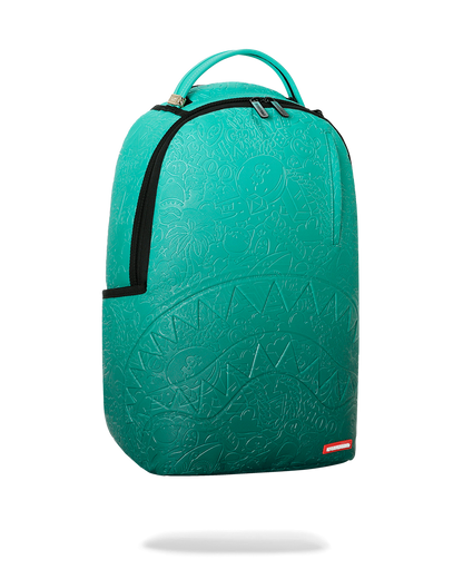TURQUOISE DOODLE EMBOSS BACKPACK