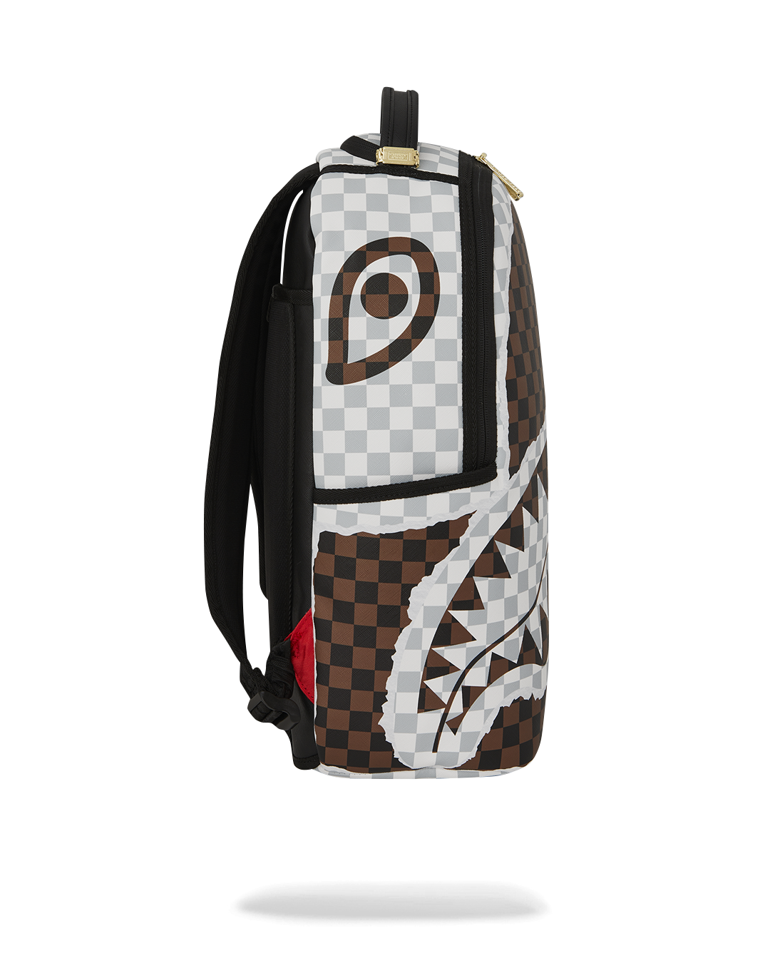 CREAM  BROWN TEAR CHECK BACKPACK
