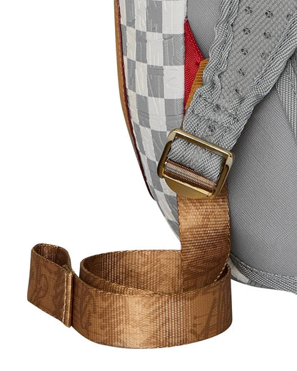 EMBOSSED CREAM CHECK BACKPACK