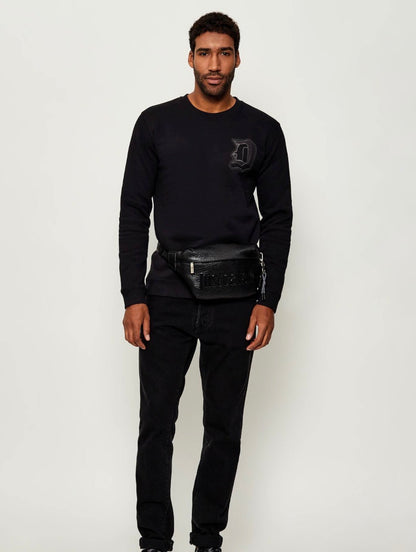 Felpa girocollo con patch