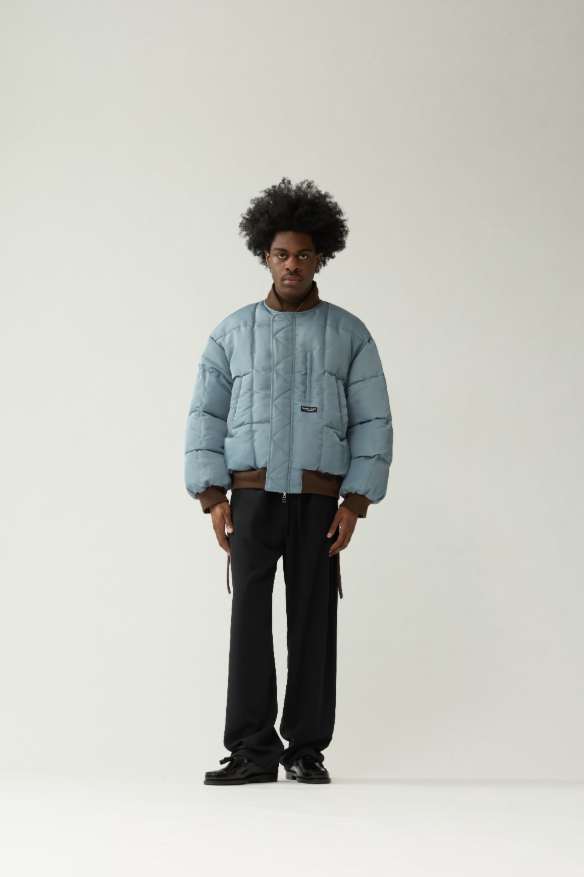 REVERSIBLE BOMBER JACKET BROWN/SEA BLUE
