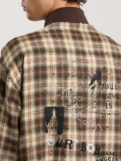 SURFER DREAM CHECK LOOSE SHIRT L/S