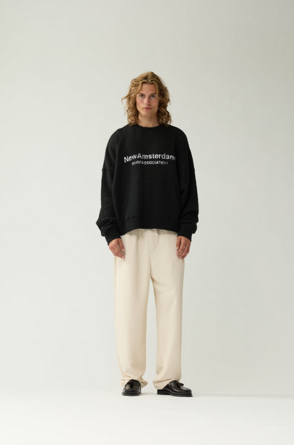 WORKED LOGO CREWNECK STRASS