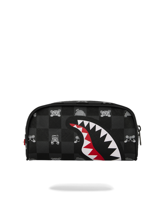 GRAY PEEKING CHARACTER CHECK PENCIL POUCH