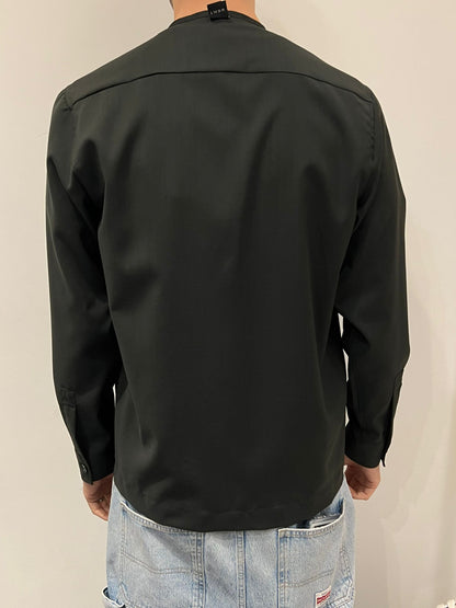 OVER SHIRT SENZA COLLO CON ZIP