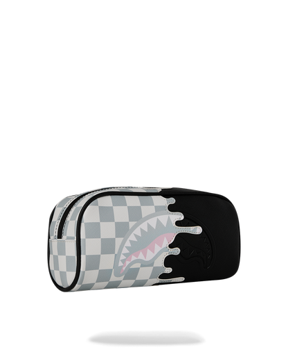 CREAM CHECK UNFINISHED SHARK PENCIL POUCH