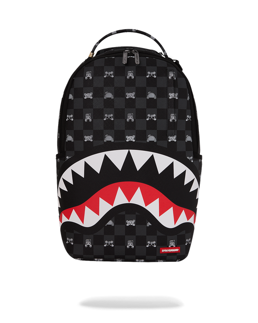 GRAY PEEKING CHARACTER CHECK DLXSV BACKPACK