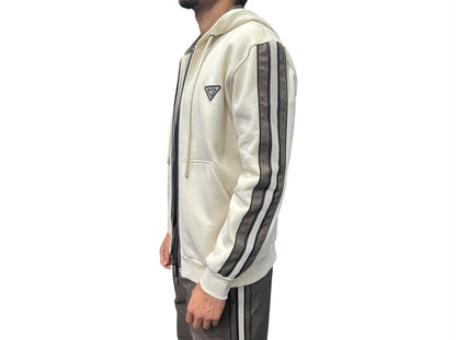 FELPA ZIP NASTRI MANICHE