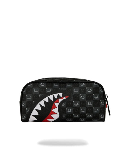 SHARKS IN PARIS WTF BUBBLY BLACK CHECK POUCH