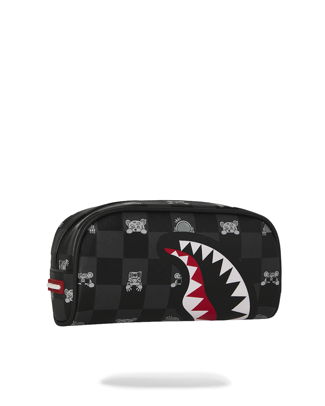 GRAY PEEKING CHARACTER CHECK PENCIL POUCH
