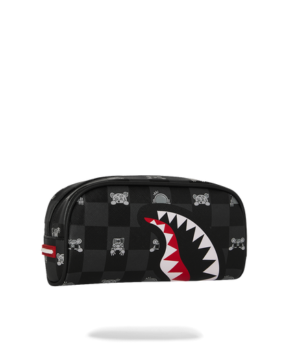 GRAY PEEKING CHARACTER CHECK PENCIL POUCH