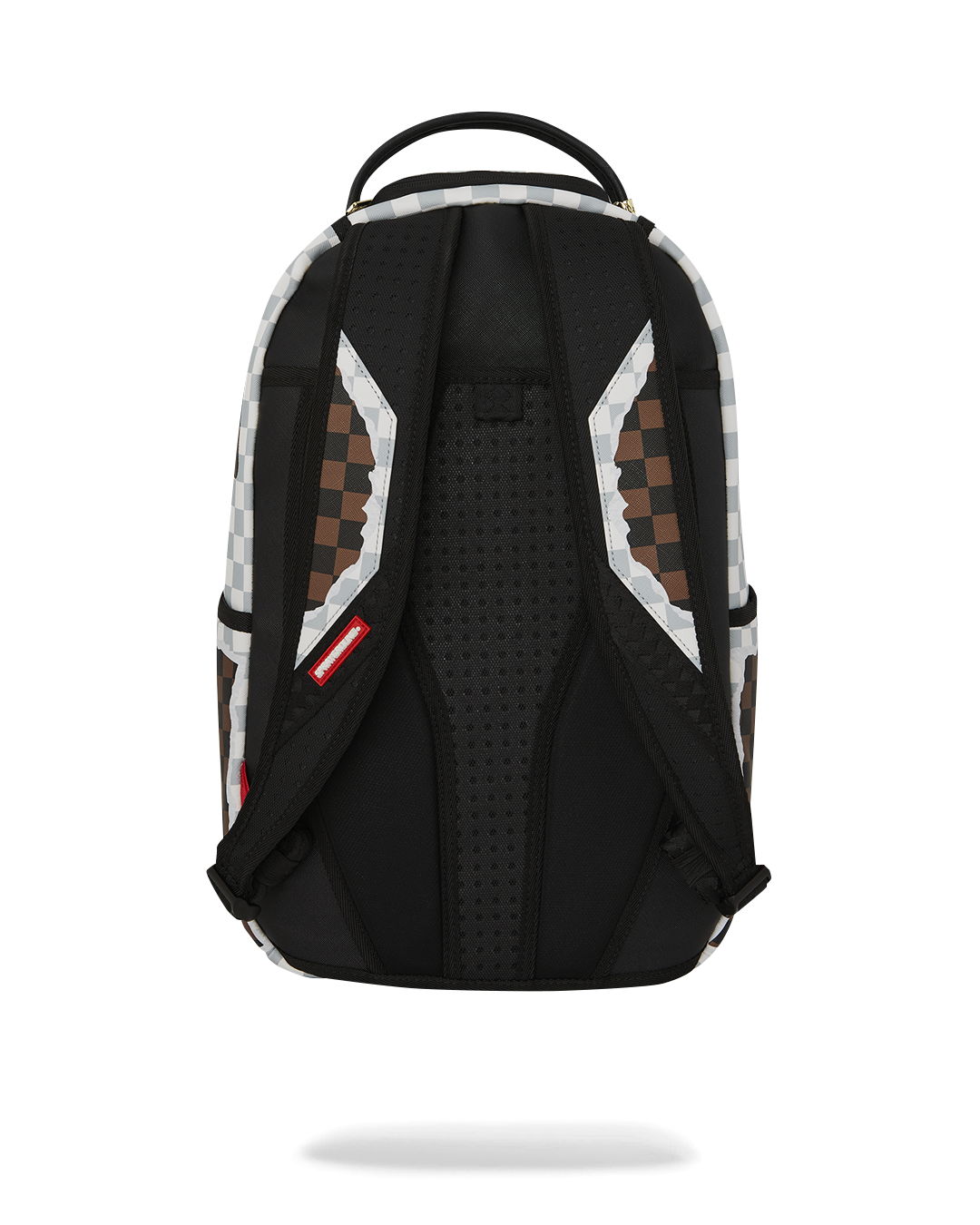 CREAM  BROWN TEAR CHECK BACKPACK