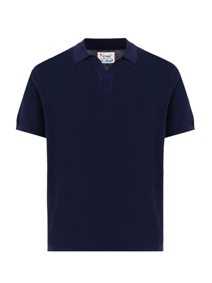 Polo senza bottoni in mesh