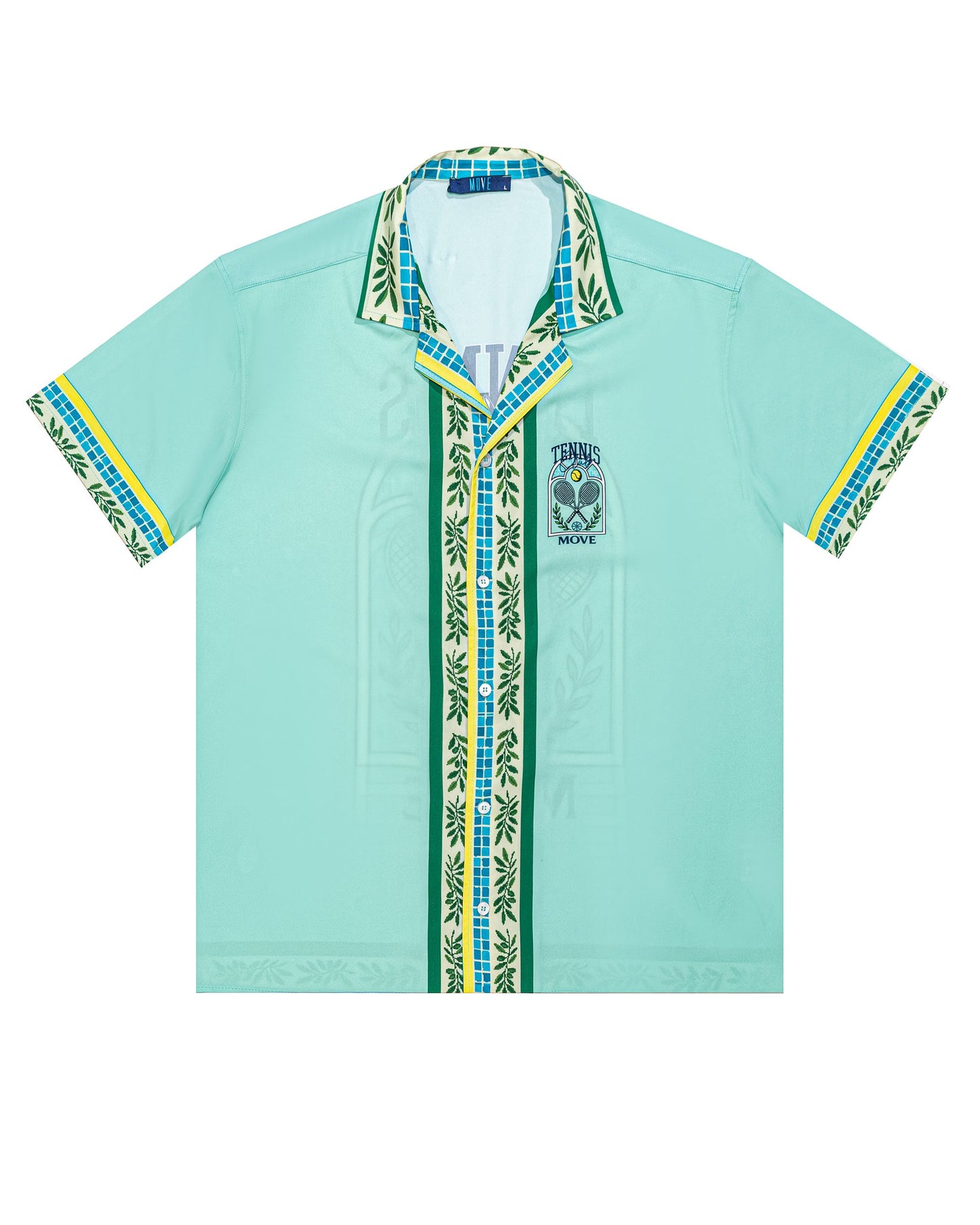camicia collo bowling stampata