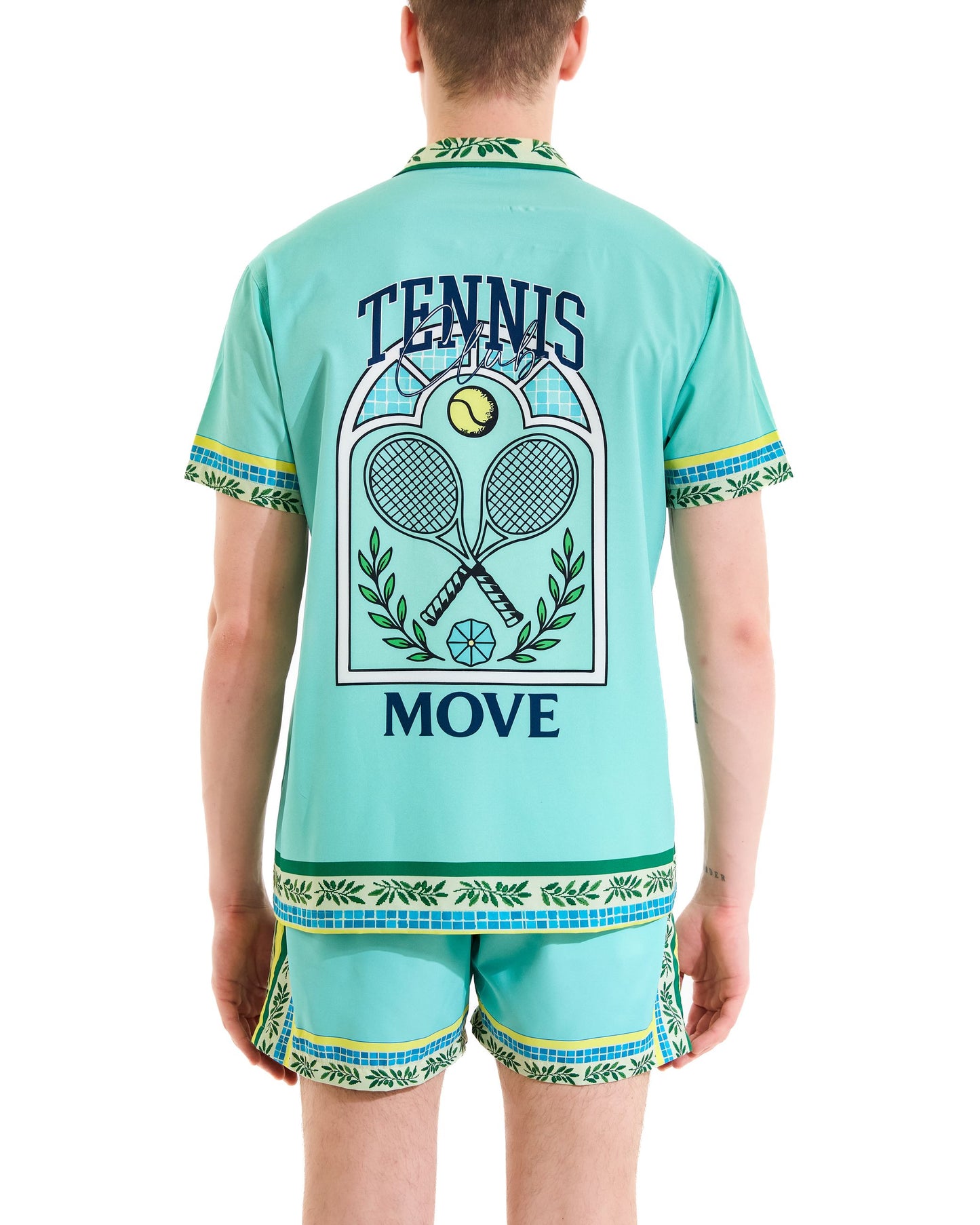 camicia collo bowling stampata