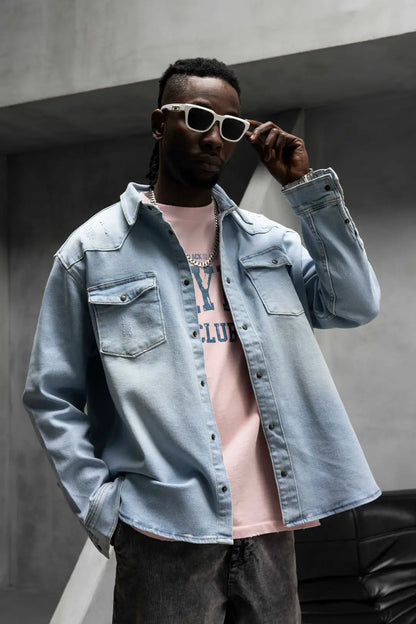 CAMICIA JEANS STAMPA