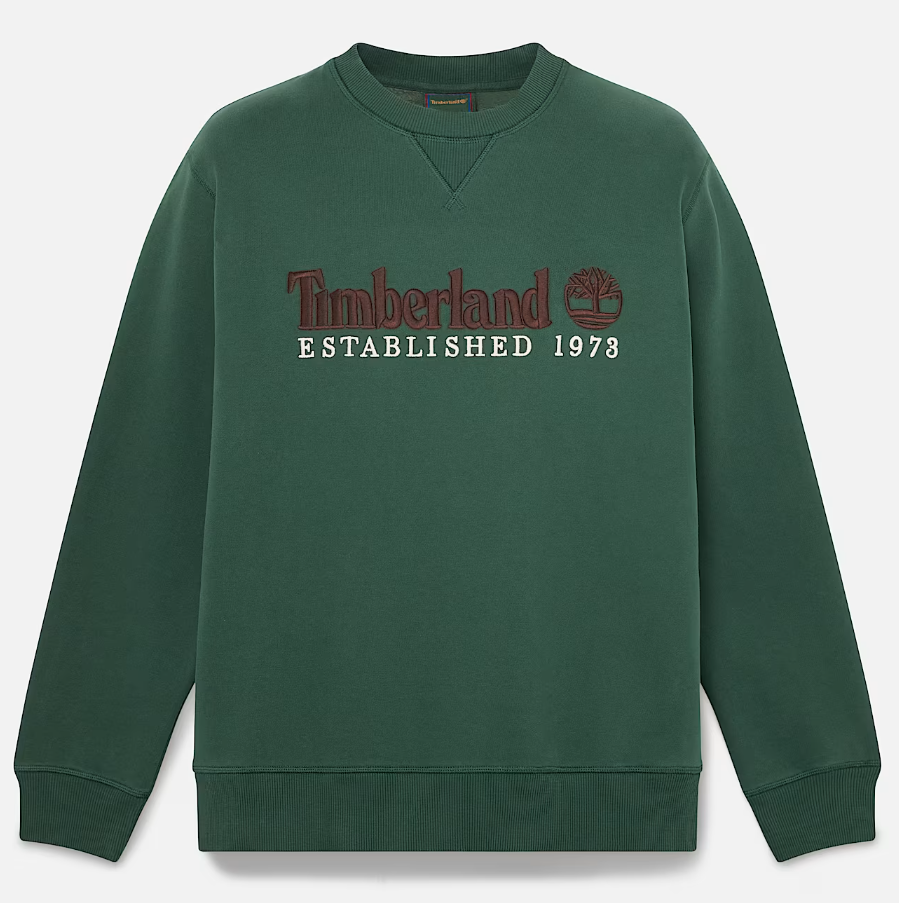 ESTABLISHED 1973 Embroidered Logo BB Crew Sweatshirt SYCAMORE