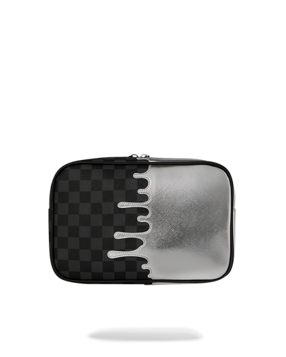 SILVER SIDE DRIP BLACK CHECK BRICK TOILETRY