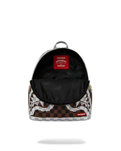 CREAM BROWN TEAR CHECK SAVAGE BACKPACK