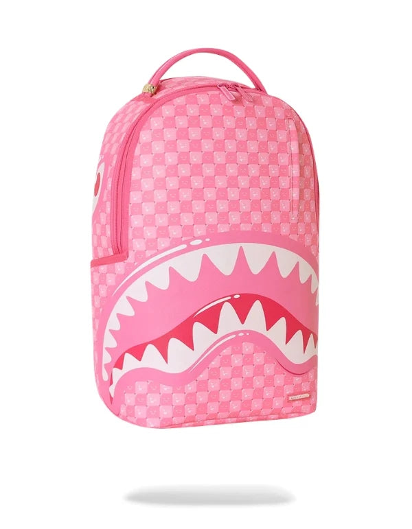 PINK NEW CHECK FACES BACKPACK