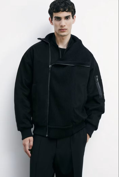 Bomber a doppia chiusura con pannello in lana