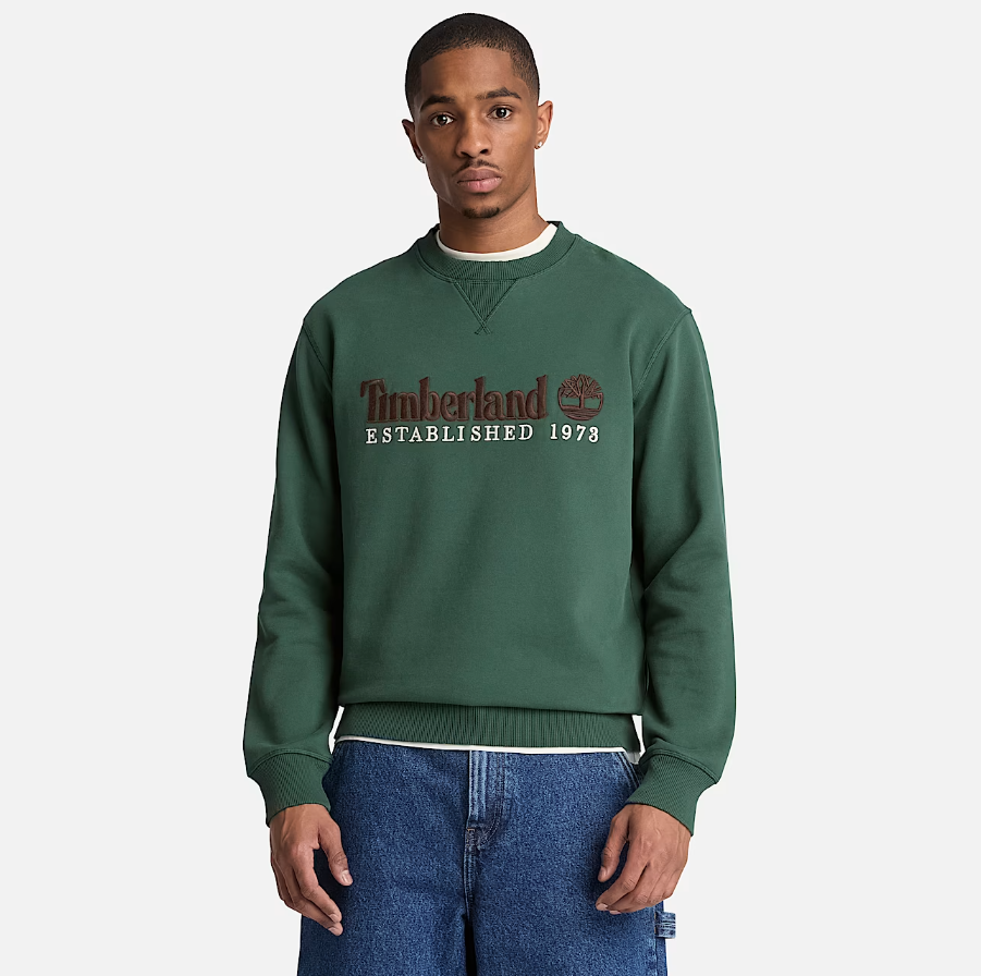 ESTABLISHED 1973 Embroidered Logo BB Crew Sweatshirt SYCAMORE