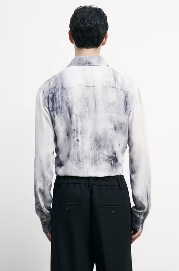 Camicia loose fit effetto marmorizzato