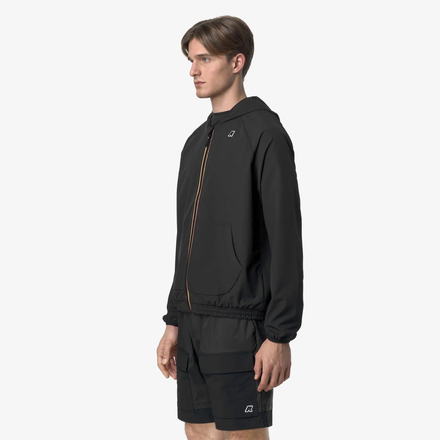 Giacca Fleece da Uomo Outdoor Nera con Zip e Cappuccio