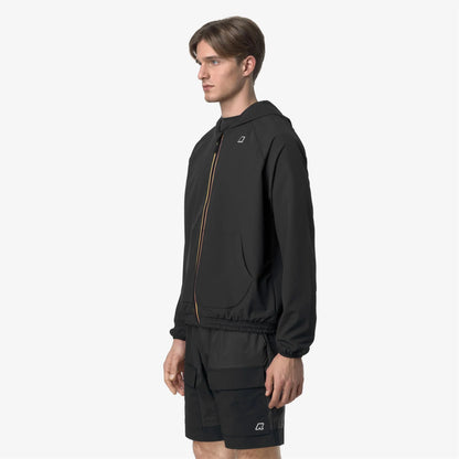 Giacca Fleece da Uomo Outdoor Nera con Zip e Cappuccio
