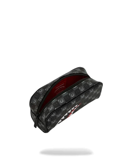 SHARKS IN PARIS WTF BUBBLY BLACK CHECK POUCH