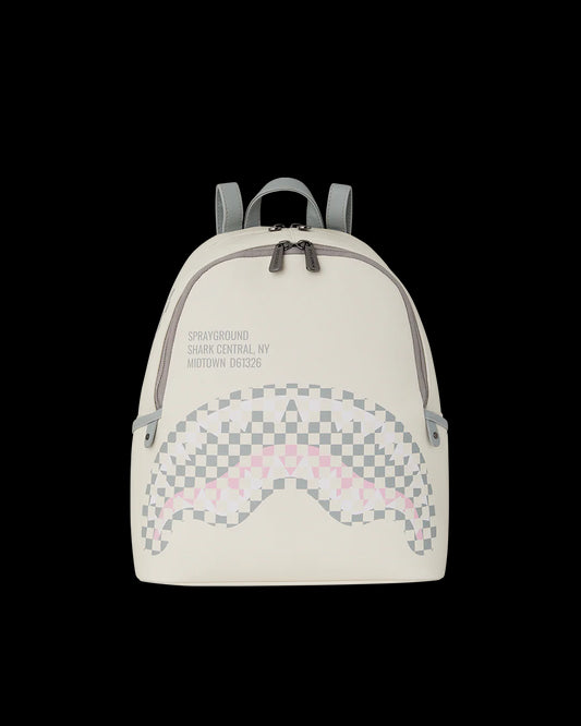 Cream Check Shark Central Savage sprayground zaino