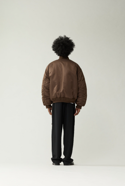 REVERSIBLE BOMBER JACKET BROWN/SEA BLUE