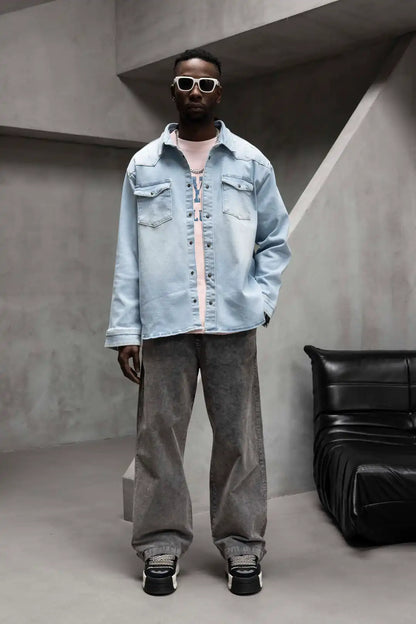 CAMICIA JEANS STAMPA