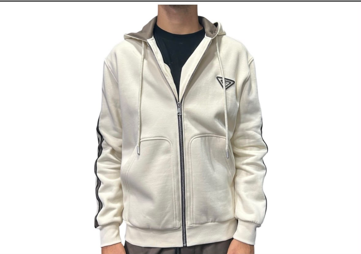 FELPA ZIP NASTRI MANICHE