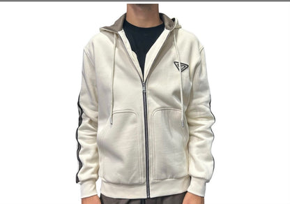 FELPA ZIP NASTRI MANICHE