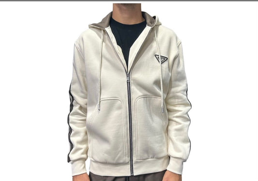 FELPA ZIP NASTRI MANICHE