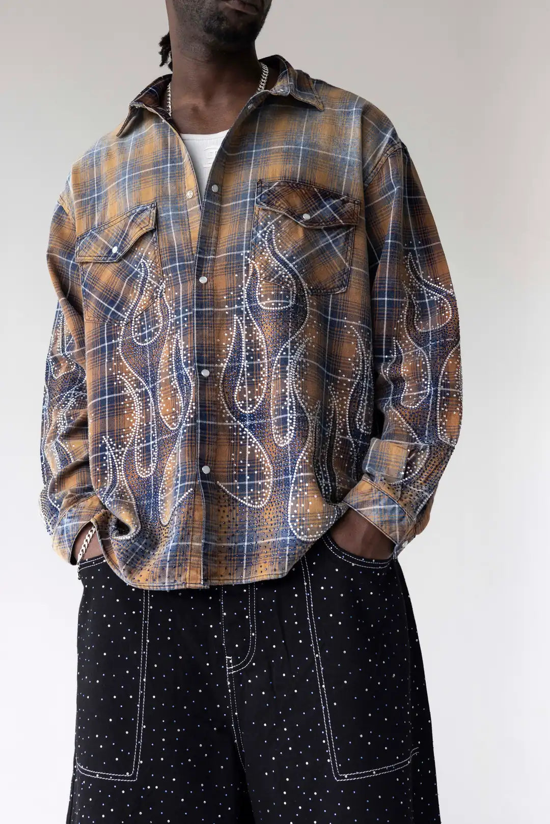 CAMICIA FIAMME MARRONE