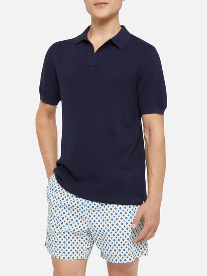 Polo senza bottoni in mesh