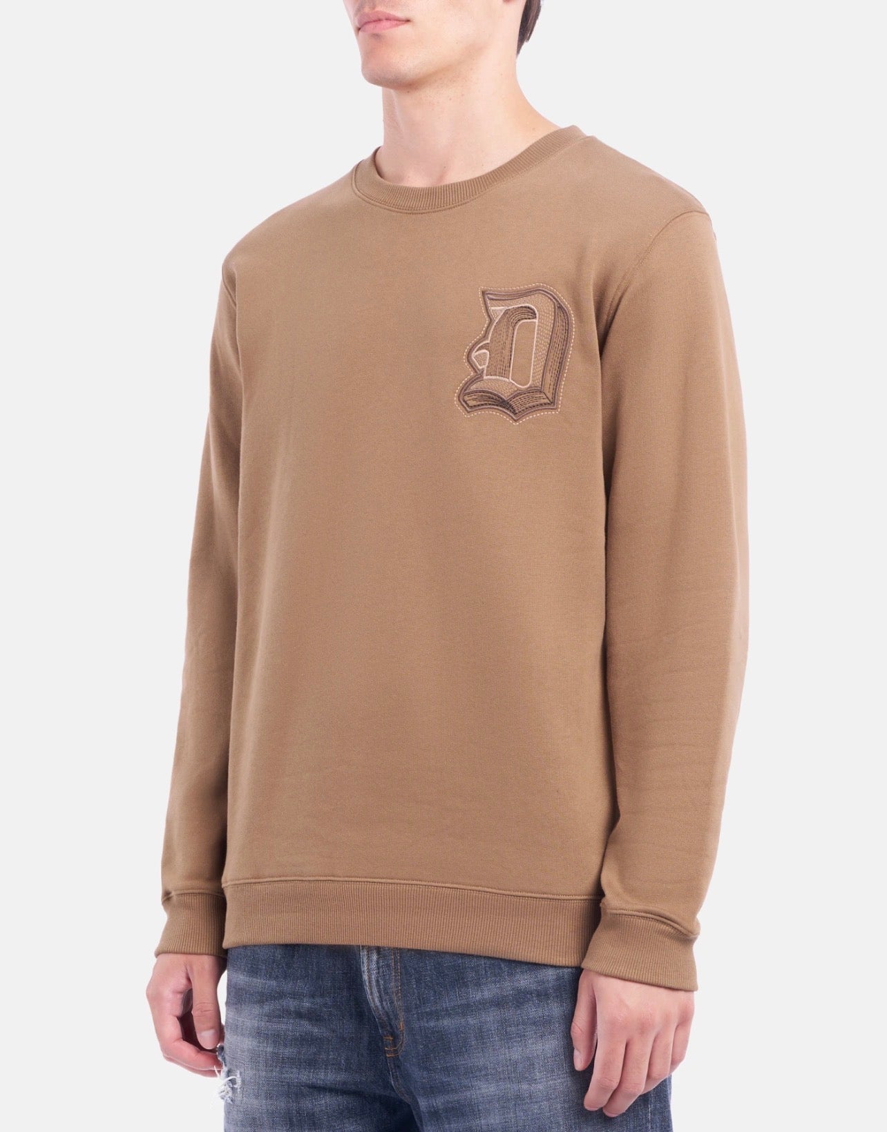 Felpa girocollo con patch