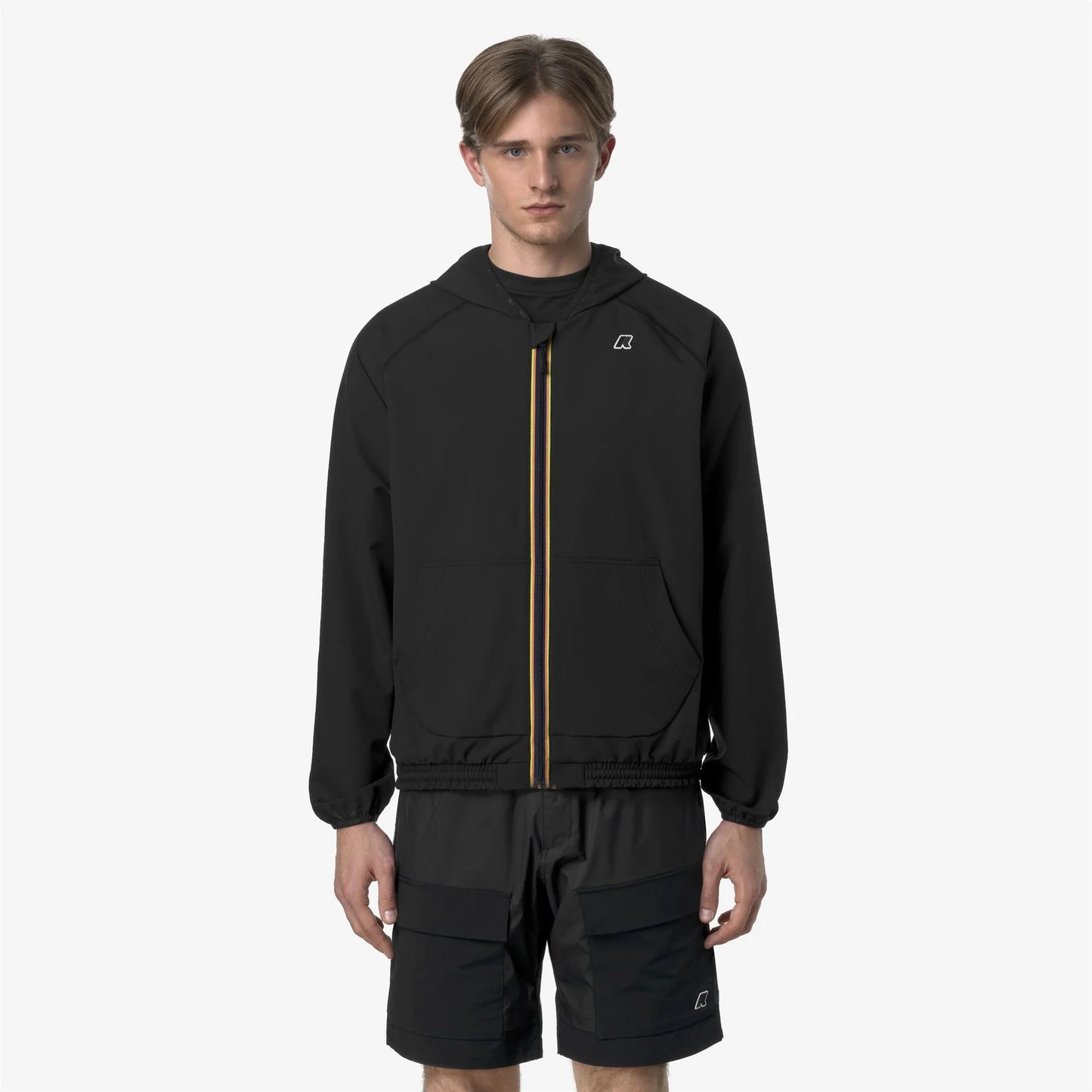 Giacca Fleece da Uomo Outdoor Nera con Zip e Cappuccio