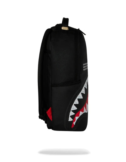 SHARK CENTRAL BLACK EMBROIDERED SHARK BACKPACK
