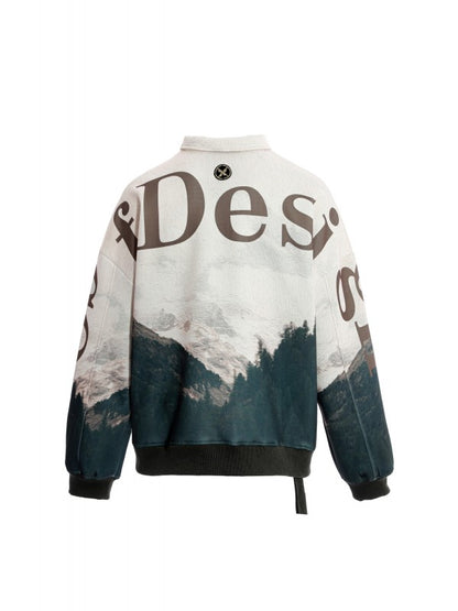 Polo oversize fantasia montagna